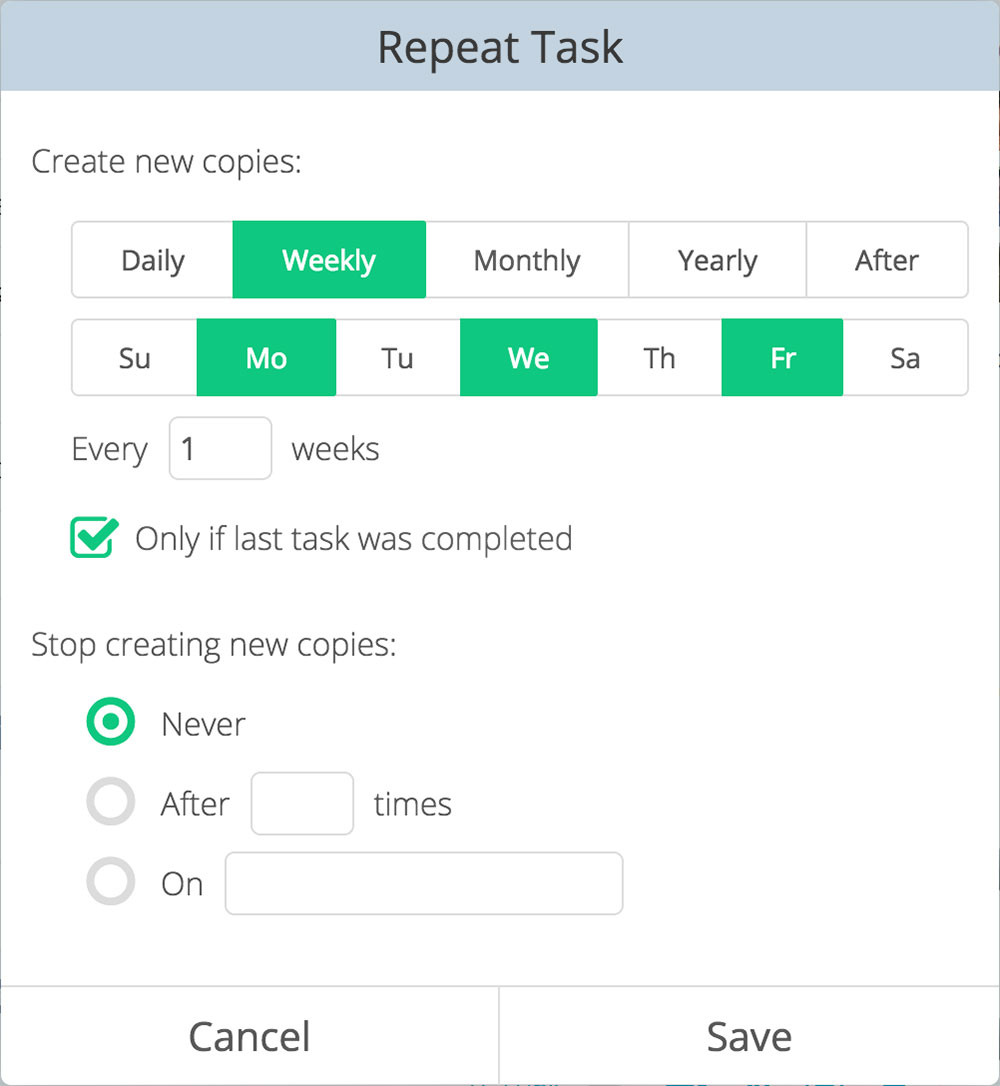 to do list repeating tasks